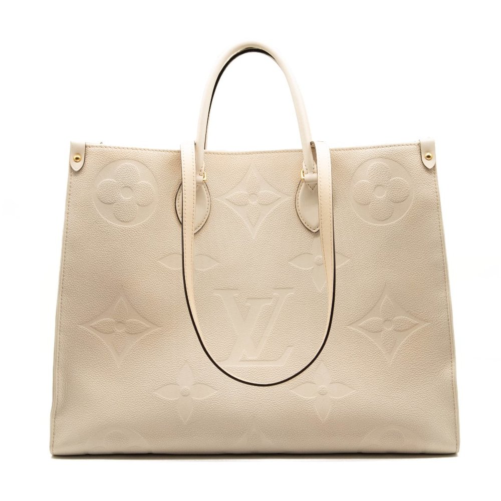 ❌ SOLD ❌ Louis Vuitton Empreinte Monogram Giant Onthego GM Creme Leather Tote
